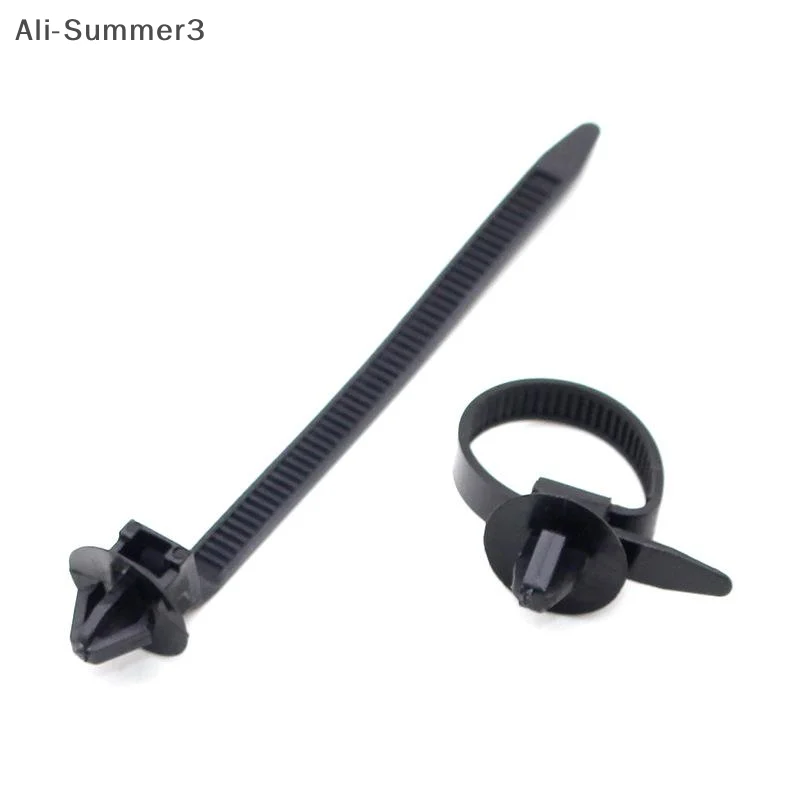10/20PCS Car Nylon Black Cable Ties Push Mount Wire Harness Fastener Cable Clamp Clips Ties Management Car Wire Organizers