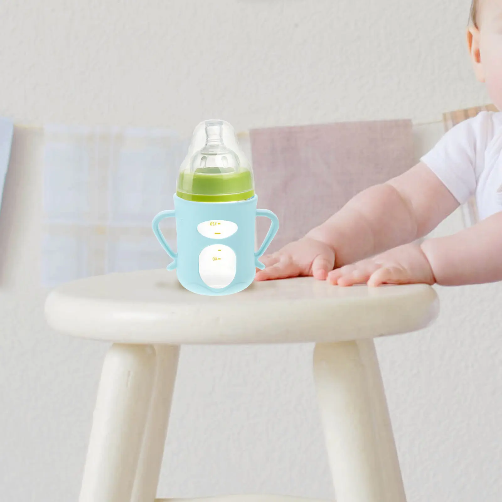 Silicone Baby Bottle Handles Wide Neck Easy Grip Universal Fit Non-Slip Soft Feeding Accessories for Self Feeding Milk Water