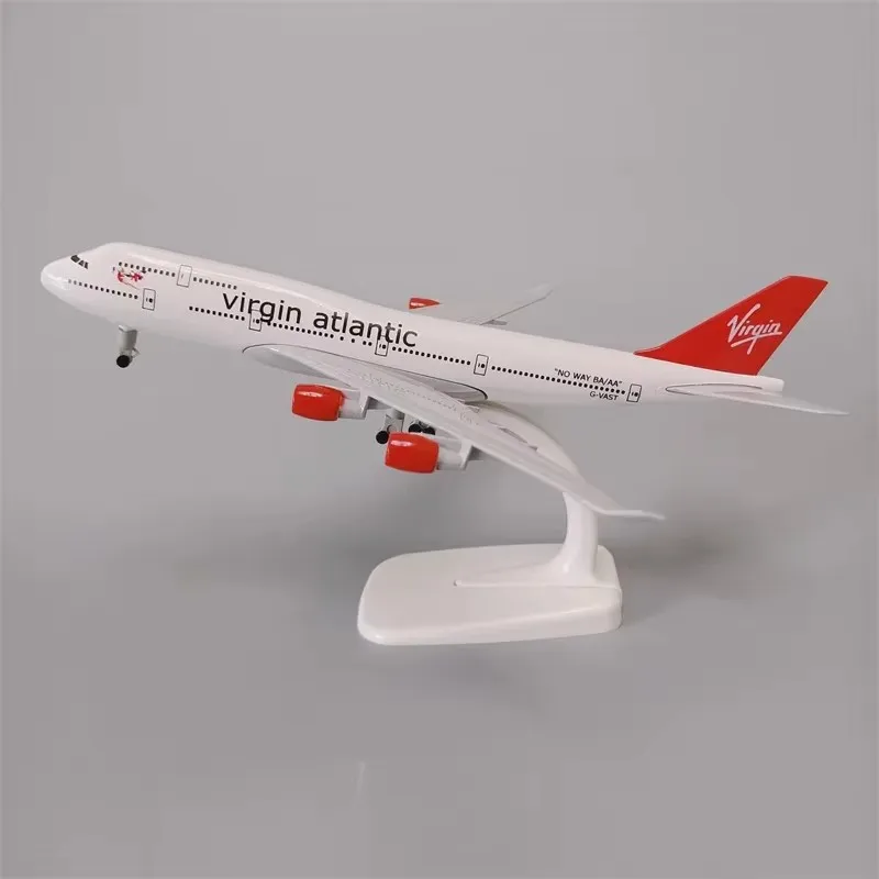 20cm Alloy B747 British Virgin Airlines Aircraft Model 747 Diecast Aircraft Model With Wheels Landing Gear Home Collection