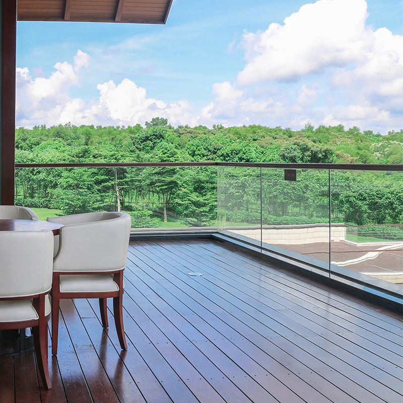 التخصيص جودة عالية الفولاذ المقاوم للصدأ درابزين الدرج تصميم شرفة درابزين زجاجي درابزين زجاجي #4