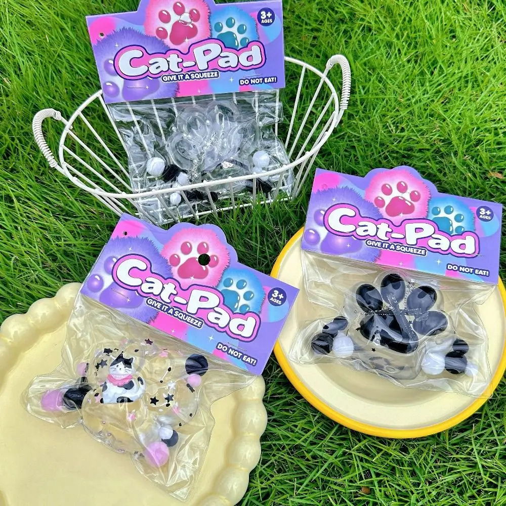 MINI TPR Cat PAW ช้า Rebound ของเล่นโปร่งใสโบว์บีบ Cat PAW Pearl น่ารัก Cat Claw Pinch ของเล่นตกแต่ง