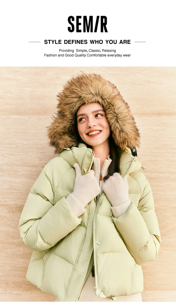 Semir Down Jacket Women Winter 90% Down Loose Raglan Sleeve 2026 New Women's Clothing Coats for Woman