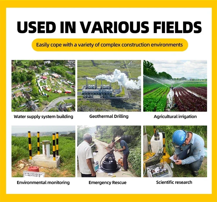 Équipement de forage monté sur chenilles de puits d'eau de plate-forme de forage de puits d'eau de 200m