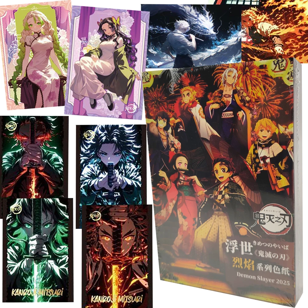 

Demon Slayer Collection Cards Color Paper Series Kamado Tanjirou Tomioka Giyuu Anime Raster Creative Peripheral Cards Kids Gifts