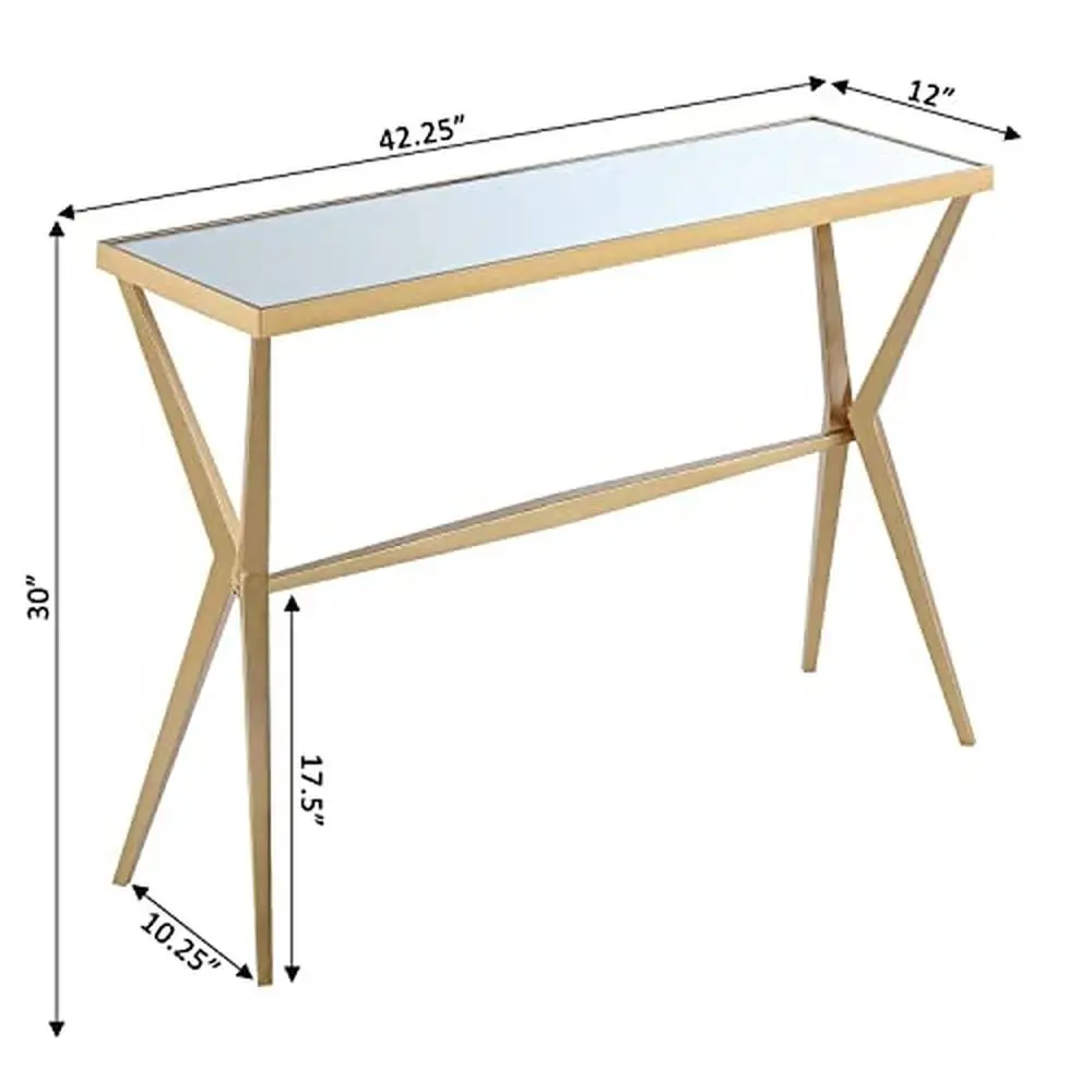 Table console moderne contemporaine avec miroir en métal, design élégant, table multifonctionnelle, décoration d'intérieur, organisation facile