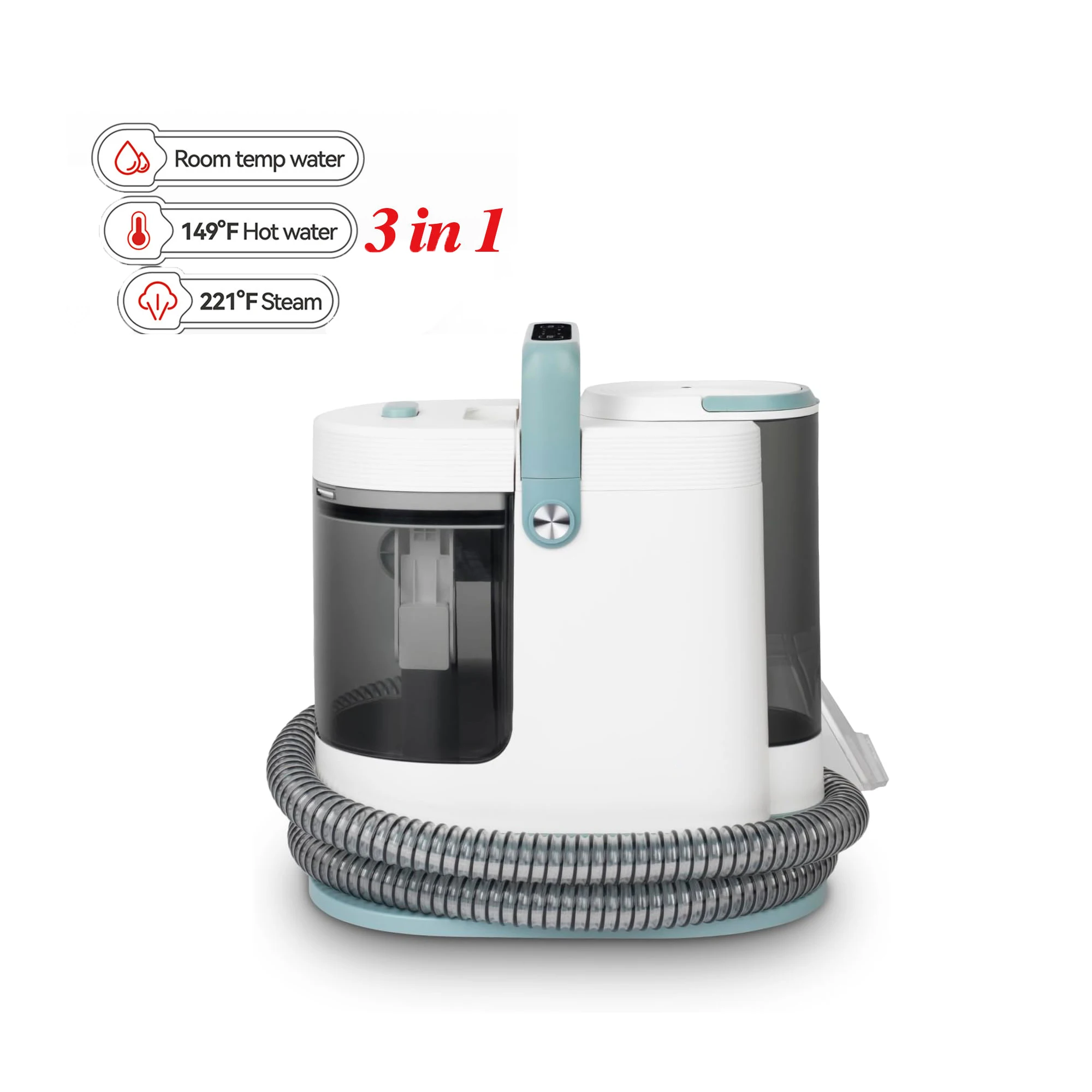 1700W Wet & Dry Steam Cleaning Machine Multifunctional Vacuum Portable Household Carpet Mite Remover Pet Bat