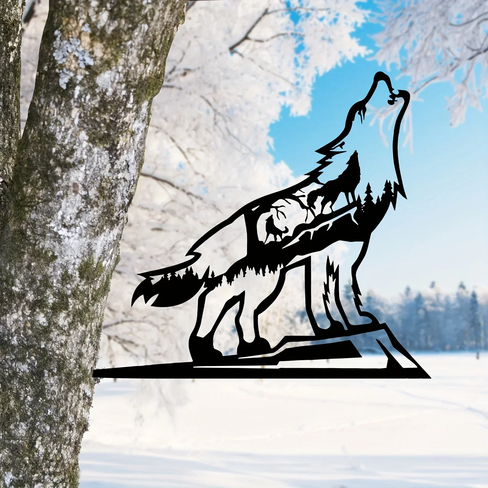 

Decorative Garden Stakes Add a Touch of Wild Beauty to Your Garden with This Wolf Metal Forest Art Decoration