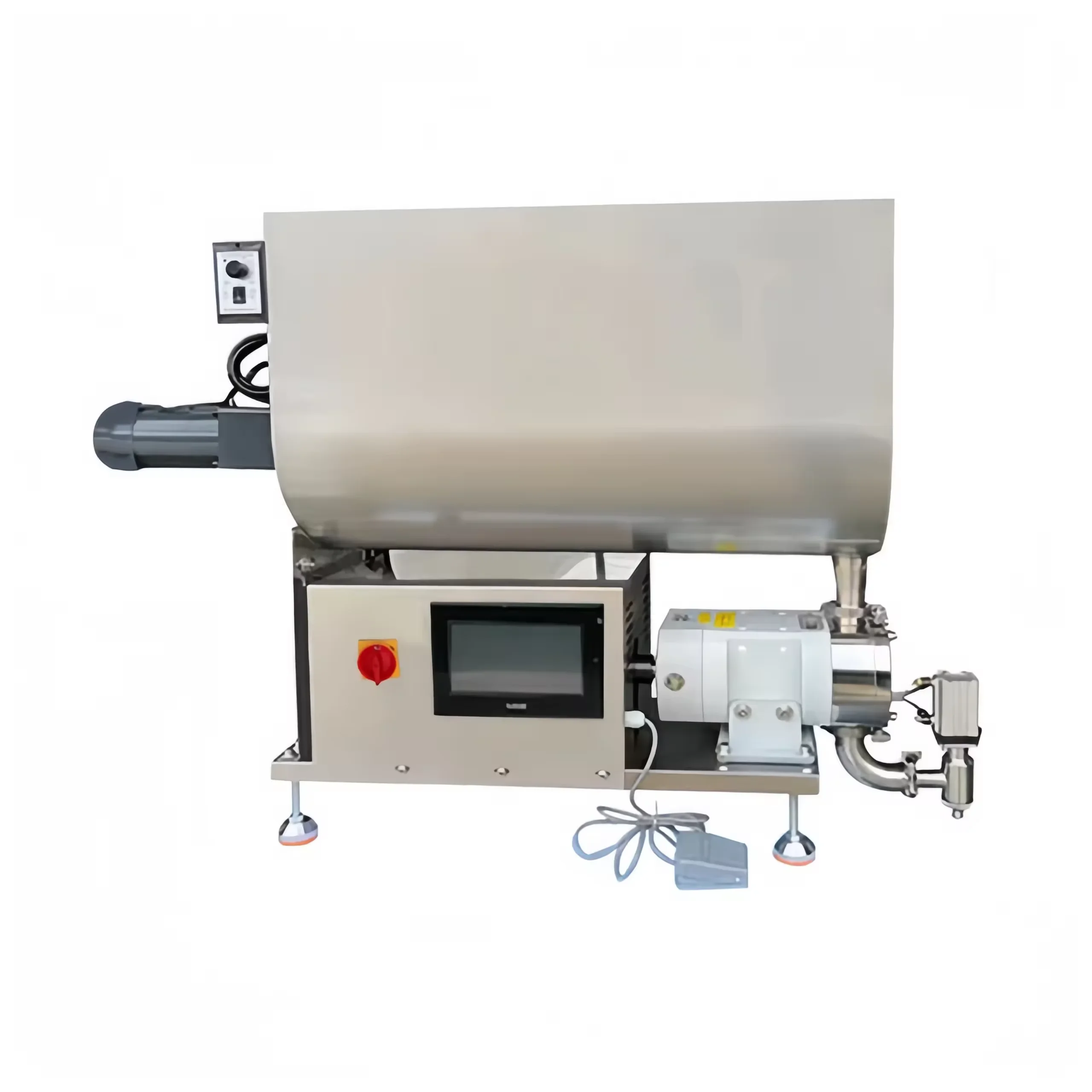 Semi Automatic Sanitary Multifunction Lobe Pump Servo Filler with Mixer Hopper valve for food and beverage applicatons