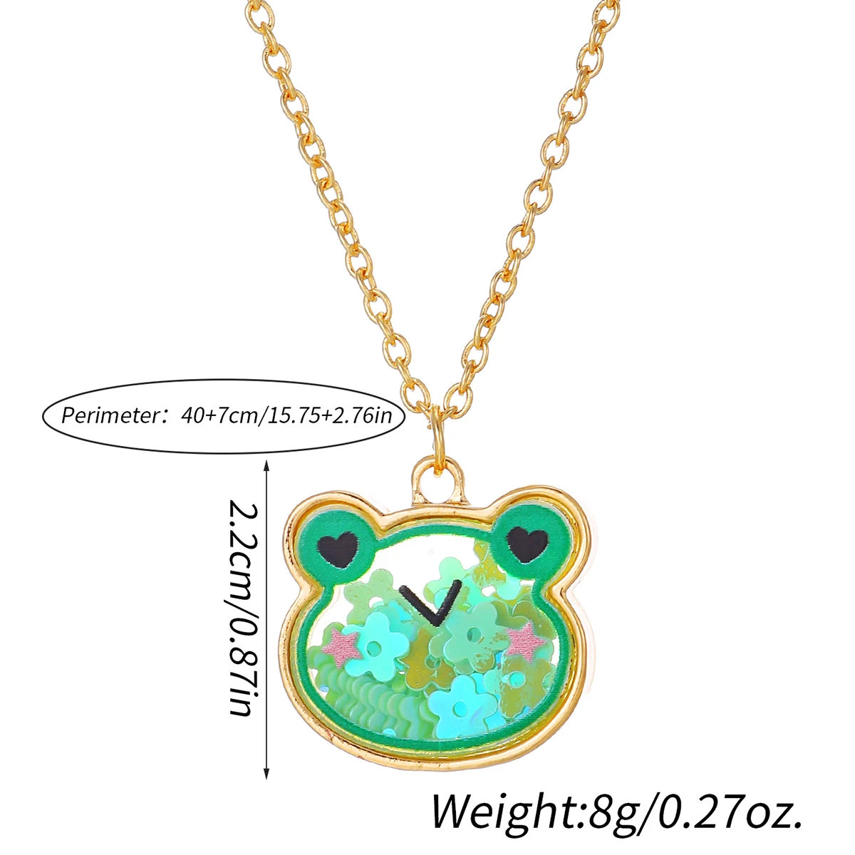 Cartoon süße Katze Frosch Bär Anhänger glänzende Mädchen Halskette 1-teilig Freund Geschenk Kinder Schmuck Mode-Accessoire – Detail 2