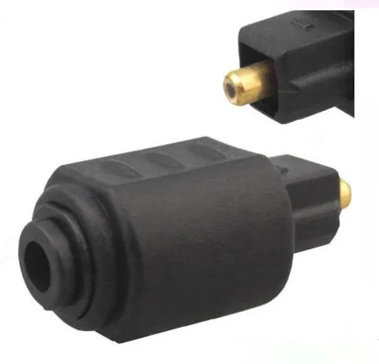 Convertidor de fibra óptica altavoz amplificador de Audio DVD TOSLINK adaptador convertidor de fibra óptica Mini3.5 a Toslink macho