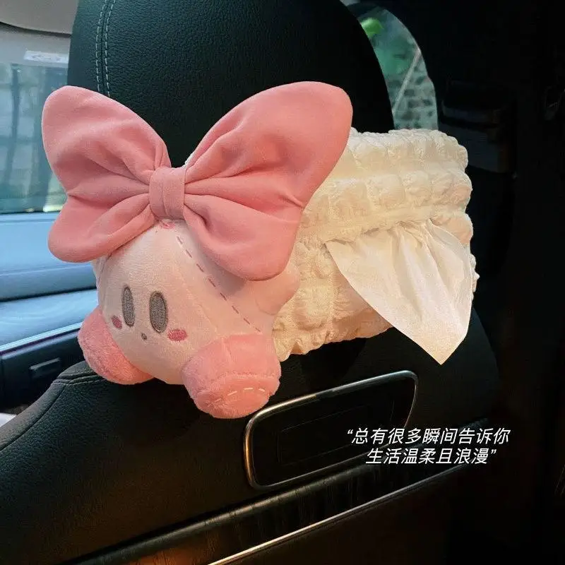 Big Bow Puff Material Kirby Paper Boxs Car Mounted Cute Storage Large Capacity Girl Pink New Advanced Decoration Paper Box Gifts