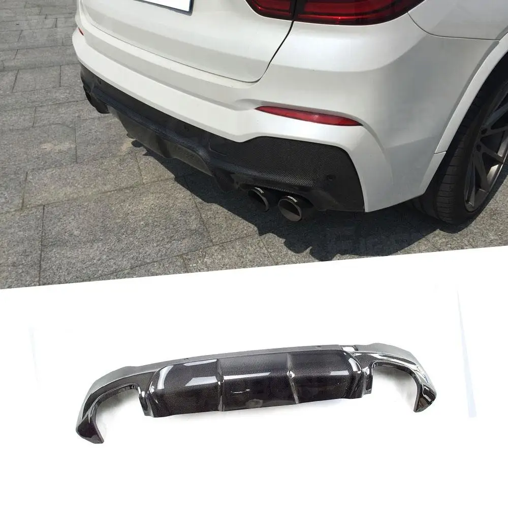 

For BMW X4 F26 M-Sport 2014-2017 3D Style Car Rear Lip Diffuser Spoiler Carbon Fiber Back Bumper Trim Cover Car Styling FRP