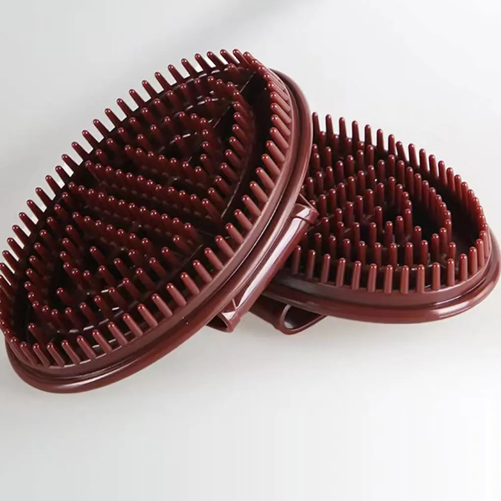 2pieces Head Brush Sturdy And Durable Massage Equipment With Even And Comfortable Massage Effect BROWN