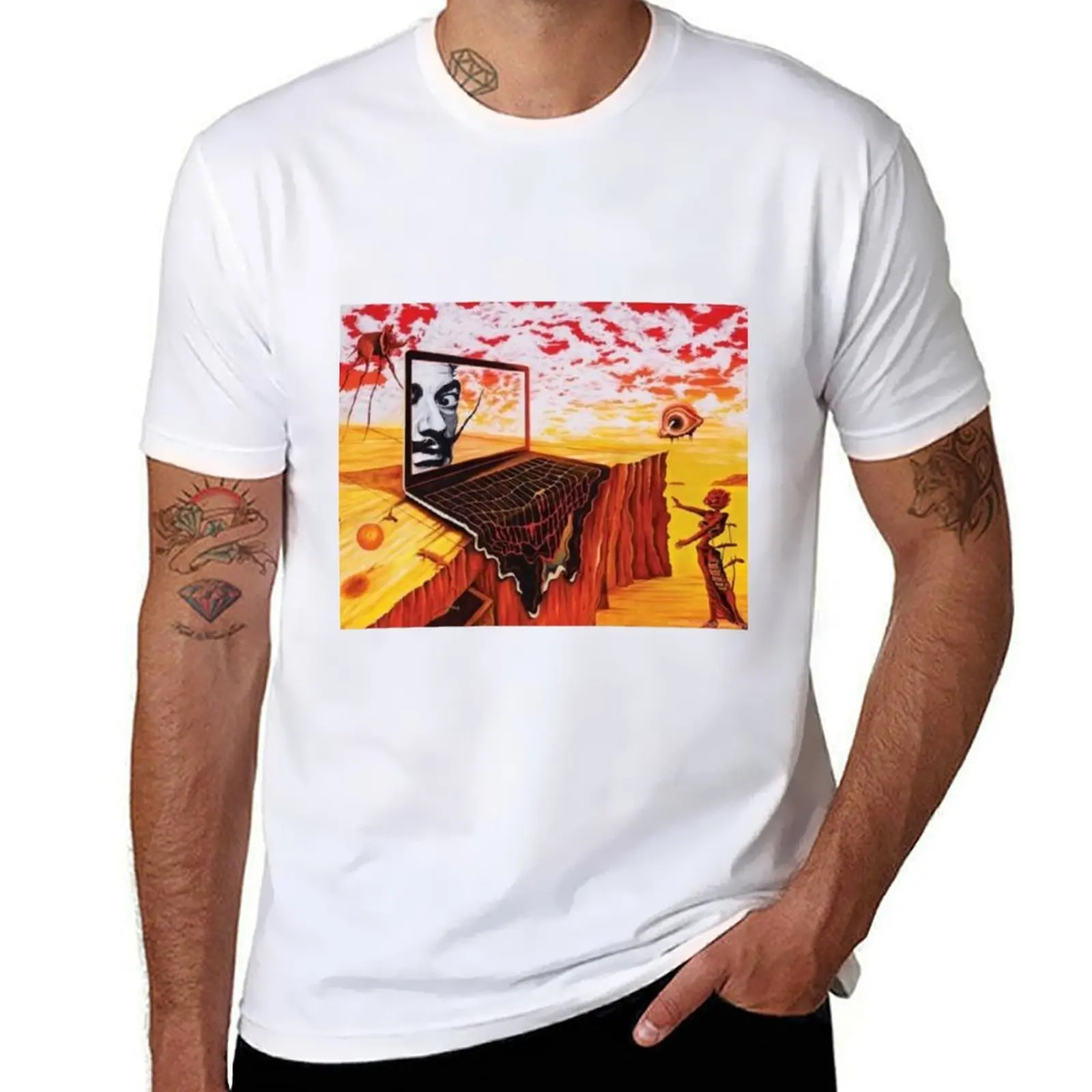 

Salvador Dali Art Print T-Shirt man t shirts high quality luxury brand t shirt for man 100 percent cotton T-Shirt