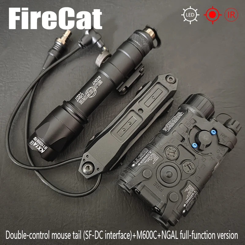 Airsoft Nylon L3 NGAL Green/ Red laser M600C Tactical Flashlight Scout Light Dual Control Pressure Switch Set For Hunting