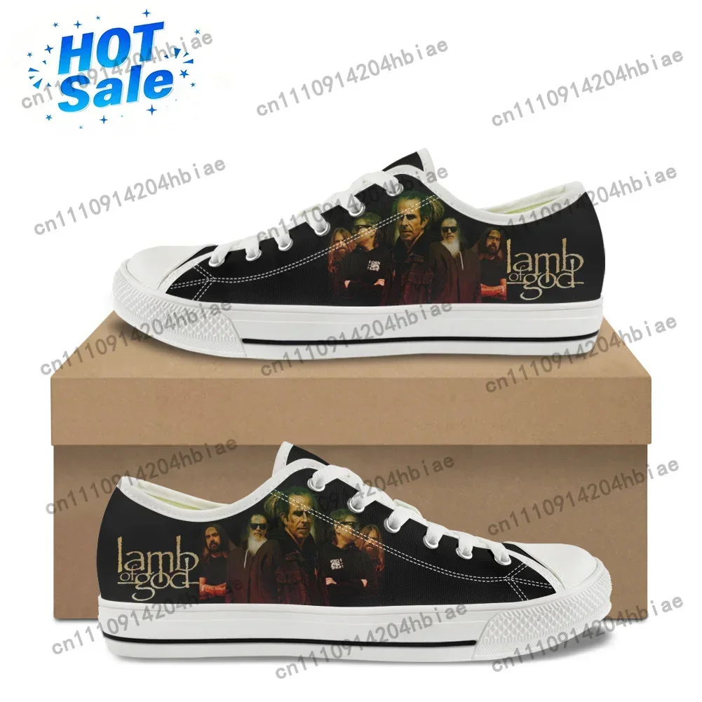 Lamb of God Heavy Mental Band Low Top High Quality Sneakers Mens Womens Teenager Canvas Sneaker Casual Couple Shoes Custom Shoes