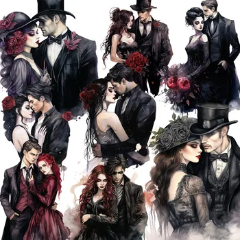 20 ชิ้น/แพ็ค Vintage Gothic คู่แวมไพร์สติกเกอร์ DIY Craft Scrapbooking อัลบั้มขยะสมุดบันทึกสติกเกอร์ตกแต่ง