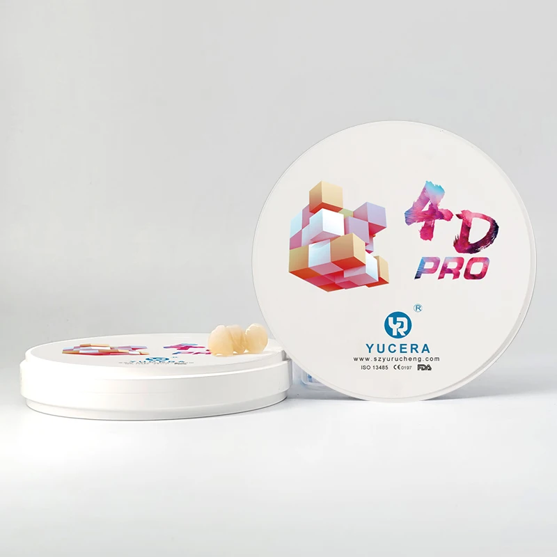 Yucera 4D Pro متعدد الطبقات Vita1618mm سيراميك الأسنان مادة الأسنان الاستهلاكية كتلة الزركونيوم مع كاميرا CAD لطب الأسنان