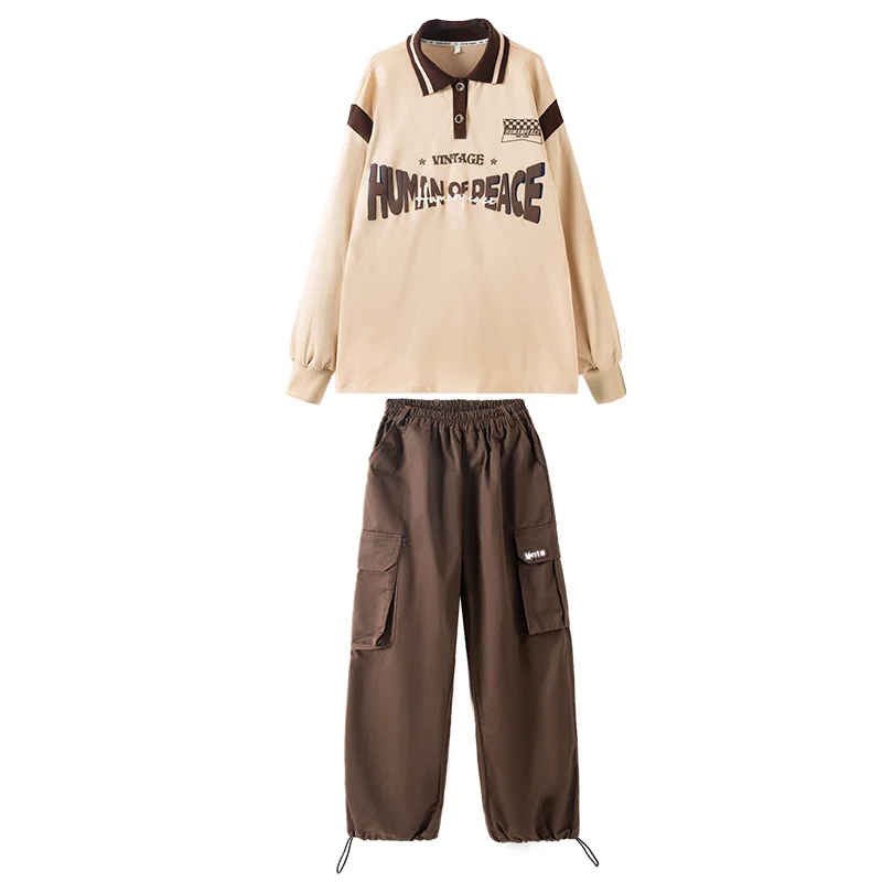 Vêtements Hip Hop Cool pour Enfants, Costume de brevJazz pour Bol, Polo, Pantalon Cargo, Vêtements de brevde Rue pour Garçons, Tenues de Scène Kpop, SL7443