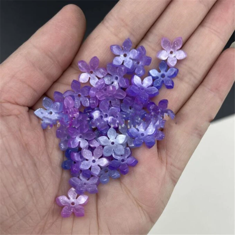 13mm Imitate shell  acrylic beads torus acetic acid flower beads connectors for diy earrings hairpin jewelry making accessories