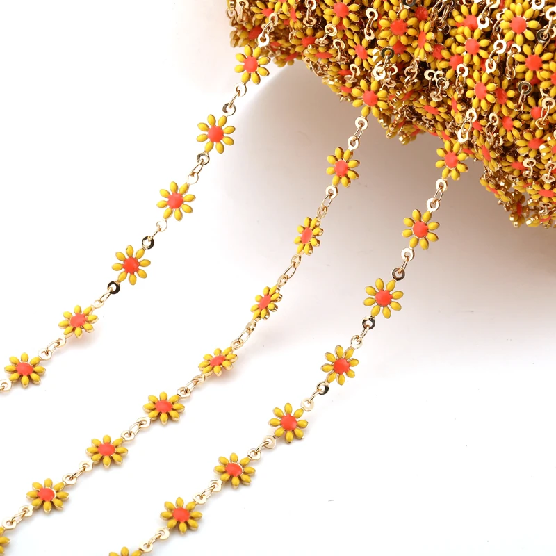 1 metres/strip 8 colors Daisy copper Chain for Jewelry Making DIY Necklace Chains Foot chain accessories Y20