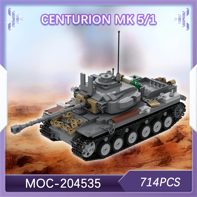 

714 шт., военная военная серия Centurion mk 5/1, строительные блоки, британский главный боевой танк, солдат, армейская модель, игрушки MOC- 204535