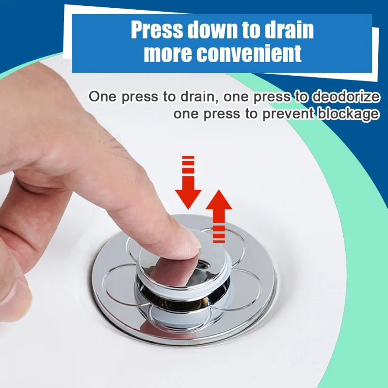 Universal Stainless Steel Basin Bounce Core Basin Drain Filter Hair Catcher Sink Strainer Bathtub Stopper Bathroom Tool