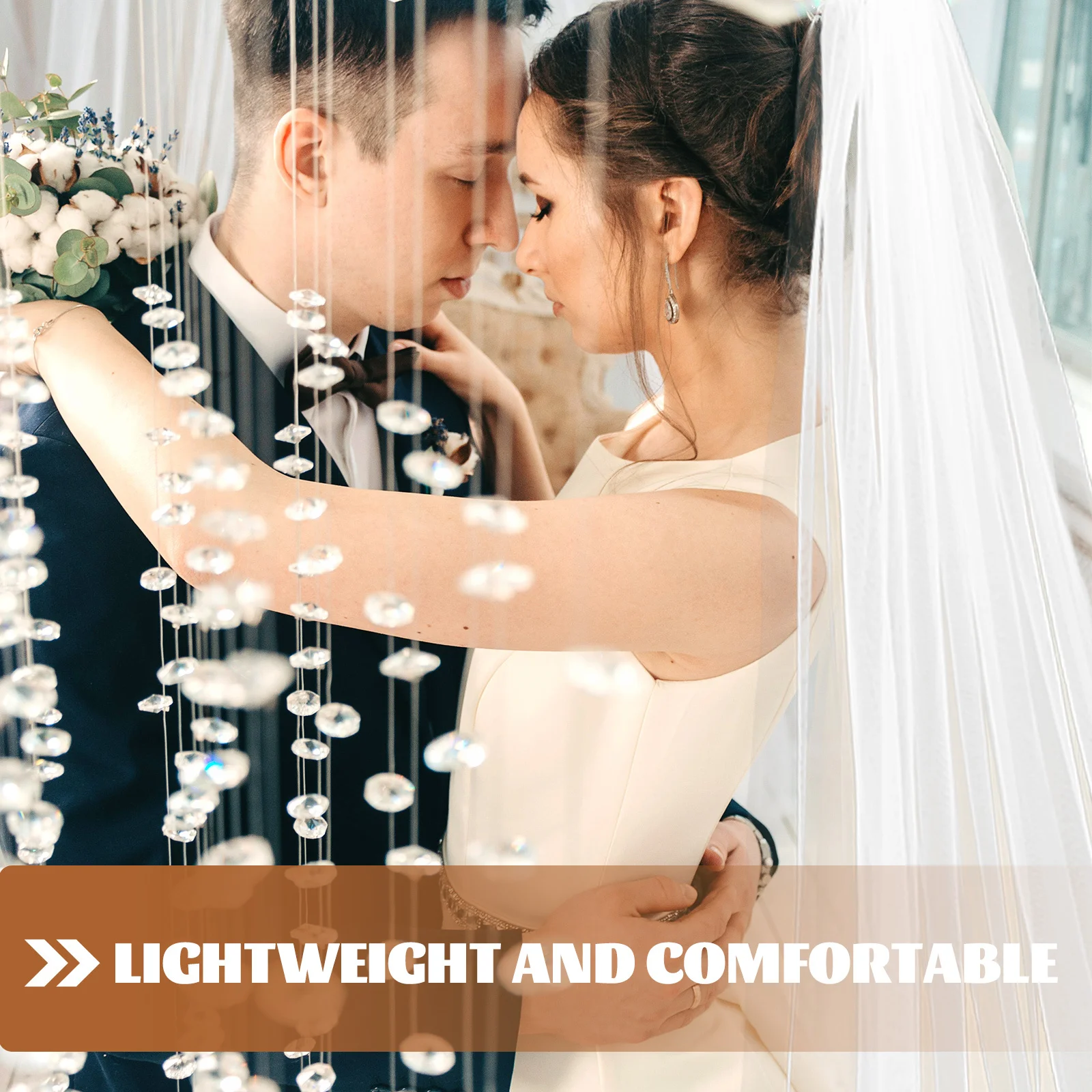 

Long Cathedral Wedding Veil White Bridal Accessory Floor Length For Bride Trailing Design Lightweight Comb Hold