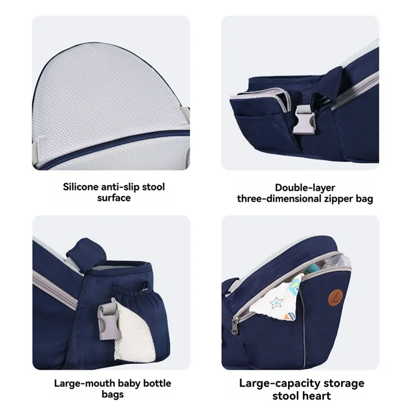 مريح الطفل الناقل المحمولة الرضع طفل الخصر البراز الرافعة الجبهة الوجه الكنغر نمط الورك مقعد حزام بطن تصميم التفاف