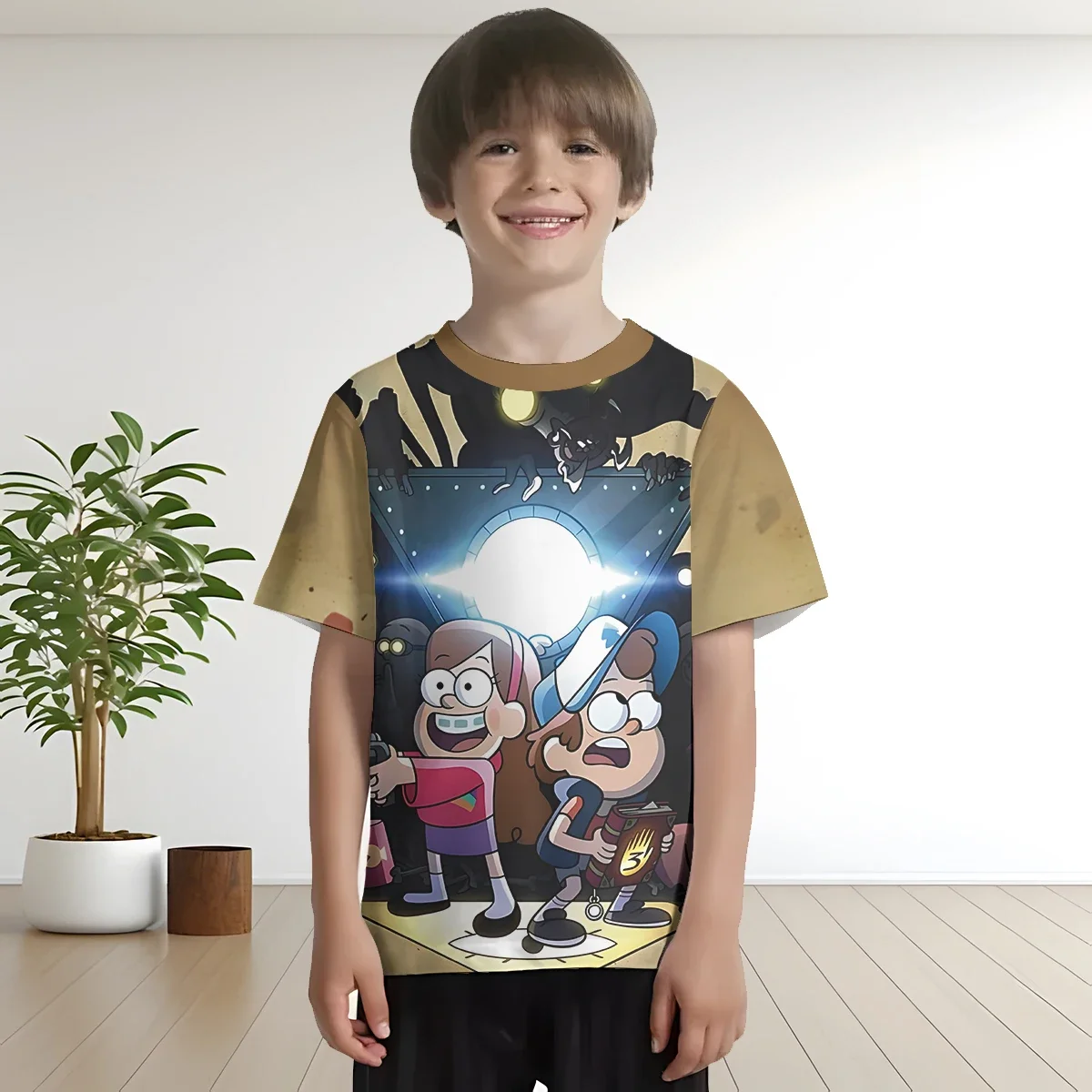 

3D Print Cartoon G-gravitys F-falls Baby Clothing 5 to 14 Years Male Outdoor Clothes for Children Boy Girl Child T-Shirt Top
