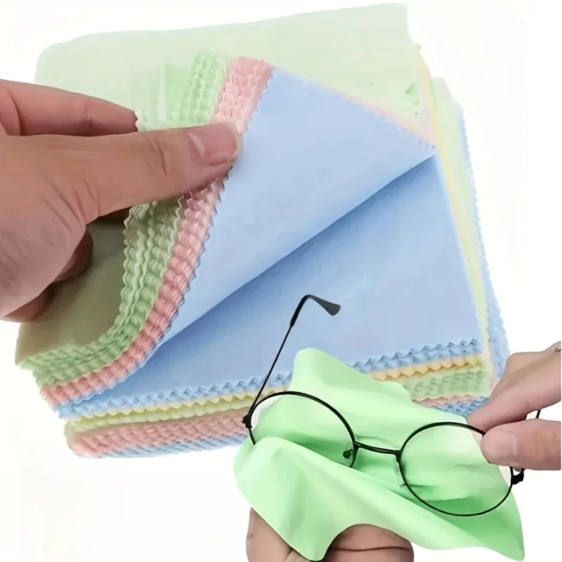 Chiffons de nettoyage réutilisables en microfibre, 100 pièces, adaptés aux lunettes, objectifs d'appareil photo et écrans de smartphone, épais, doux, unscen