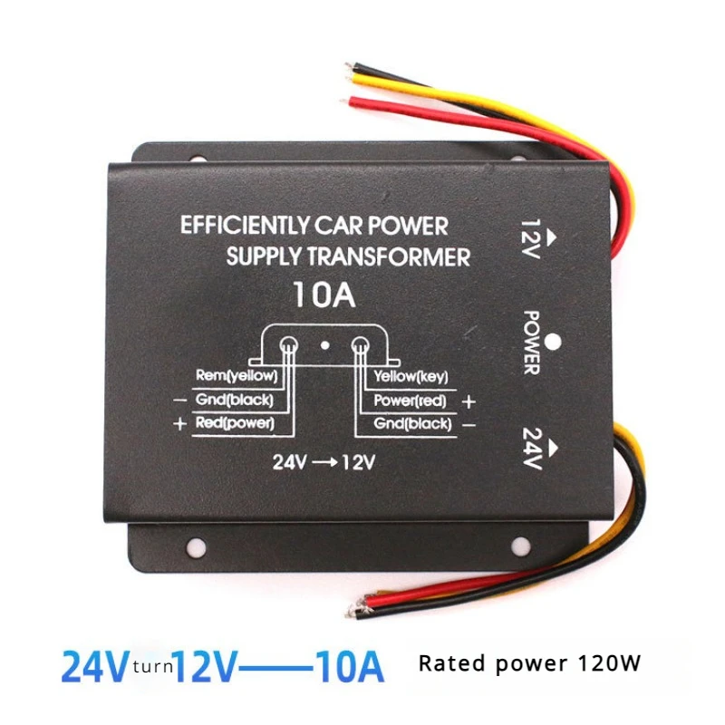 KUERL Car Power Converter 24V to 12V In-Car Audio Modification Speaker Power Step-Down Adapter