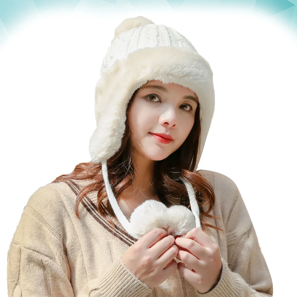 

Fall Winter Knitted Warm Cap Pink Hat Cold Protection Simple Stylish Outdoor Hiking Dog Walking Winter Gift