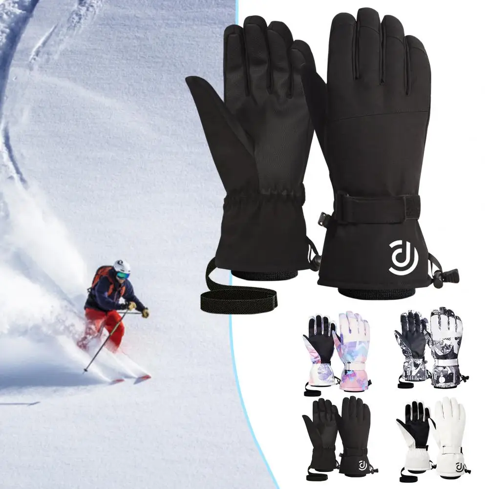 Ridding Handschoenen 1 Paar Ademend Trekkoord Sluiting Waterdicht Unisex Winter Thermische Warme Handschoenen Voor De Winter