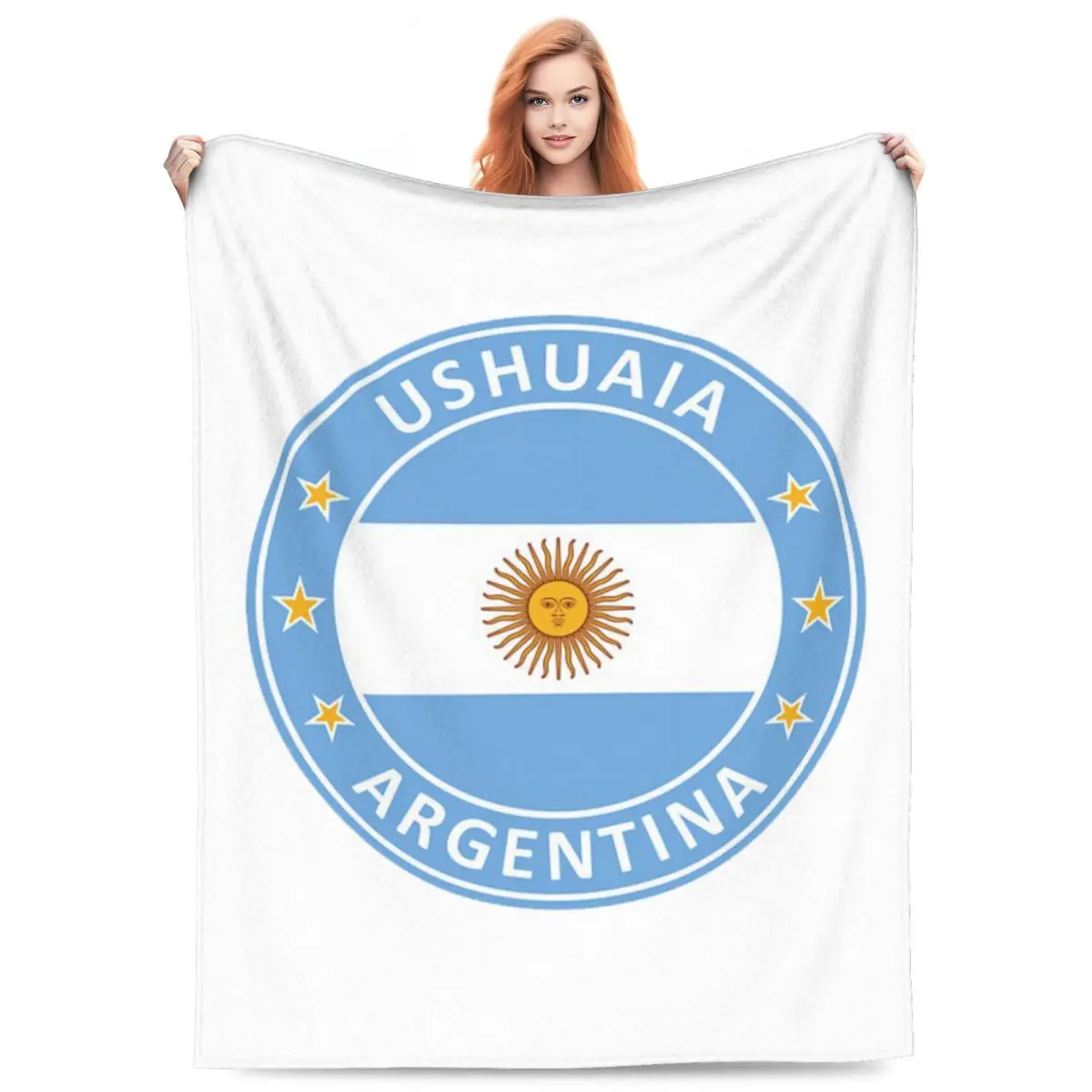 

Argentina Flag Blankets Fleece Sofa Throw Blanket Breathable Throw Blankets for Couch Bedding Travel Throws Bedspread Quilt