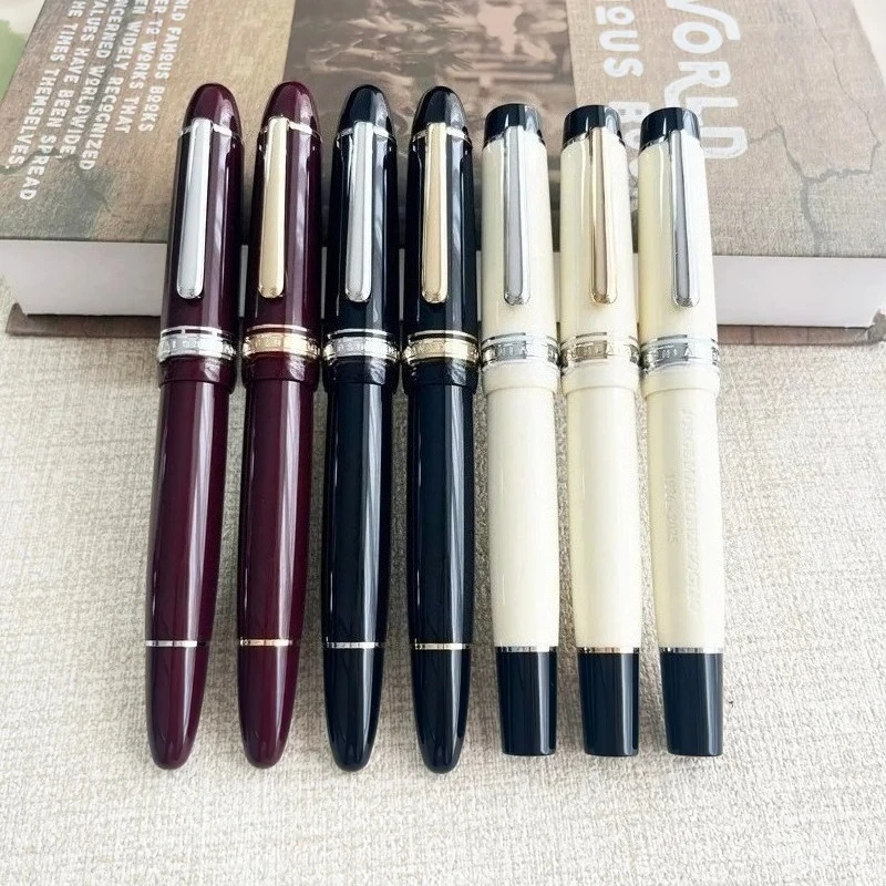 

Перьевая ручка с гравировкой WingSung 930, ограниченное командование Папа, белый поршень из смолы, перьевая ручка N0,9 F/M/B, с серебряным зажимом, подарочная ручка для письма