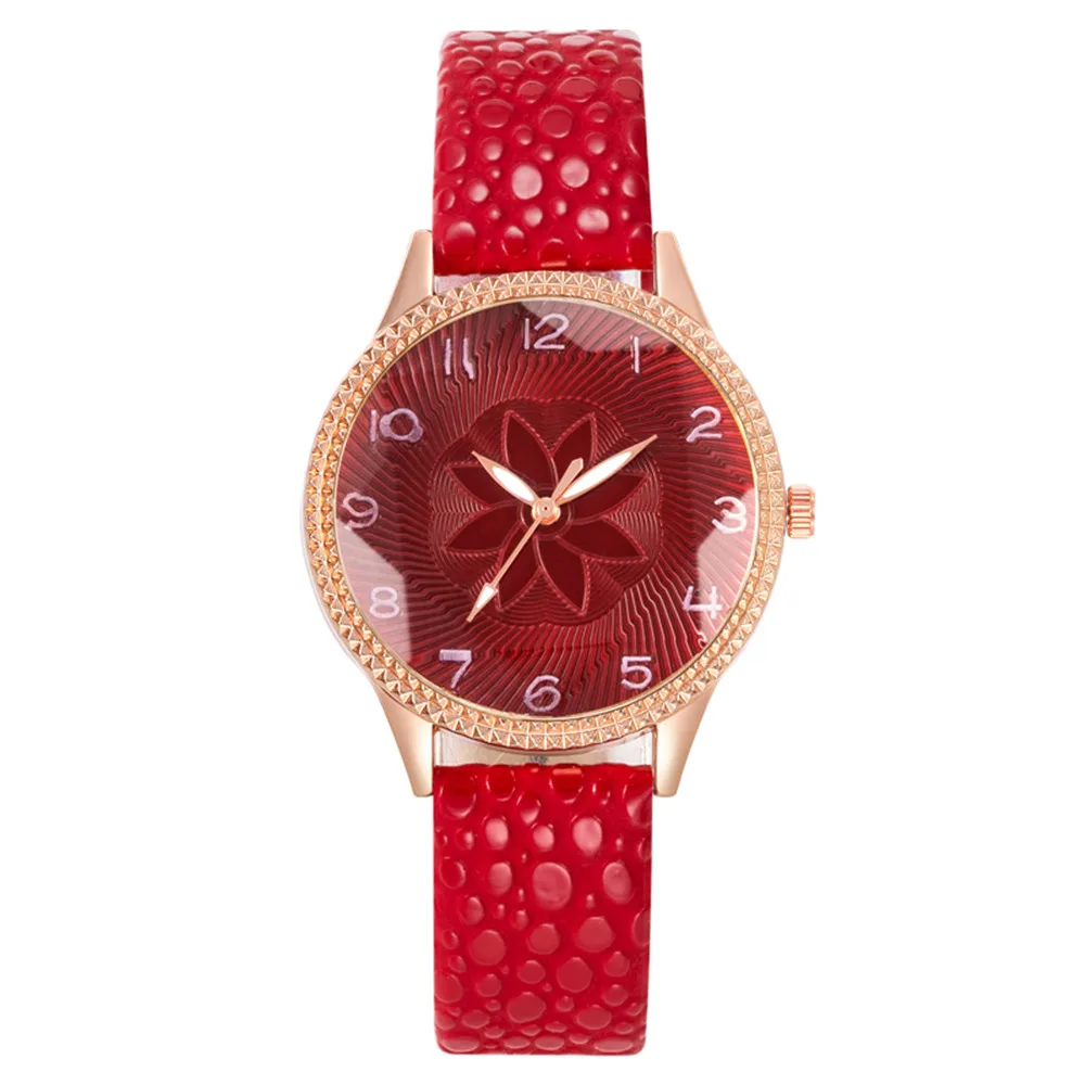 Women 2023 New Simple Brand Retro Flowers Pointer Design Quartz Watches Fashion Brown Leather Lady Gift Clock Wristwatches