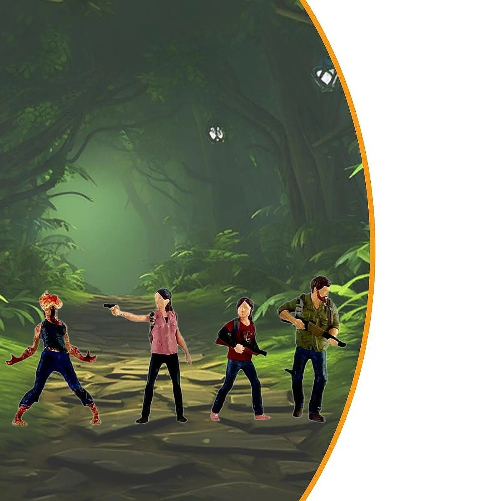 4x Figurki Miniaturowe w Skali 1/64 Mini Lalki Model Przetrzymywcy i Figurki Zombie