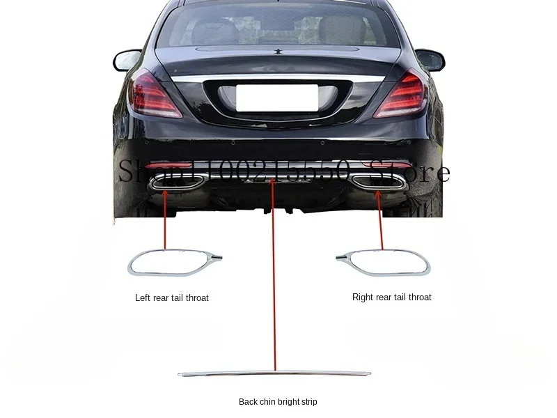 

Rear Chrome Trim Chromium Styling Bumper Diffuser Accessories For Maybach S Class X222 W222 S450 S560 S680 S650