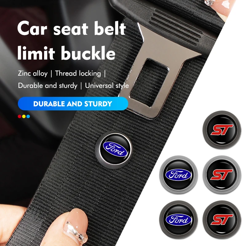 

For Ford Car Logo Safety Seatbelt Stopper Spacing Limit Stop Anti-slip Button Retainer Escort KA Flex Everest Expedition Falcon