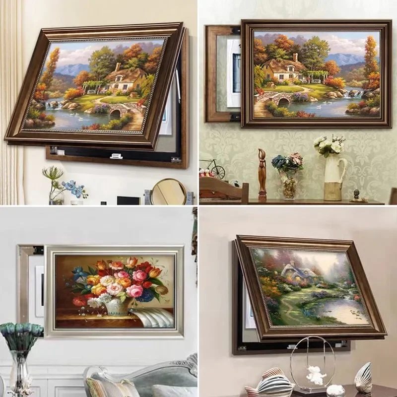 Meter box decorative painting retro distribution box blocking the living room entrance new hanging painting