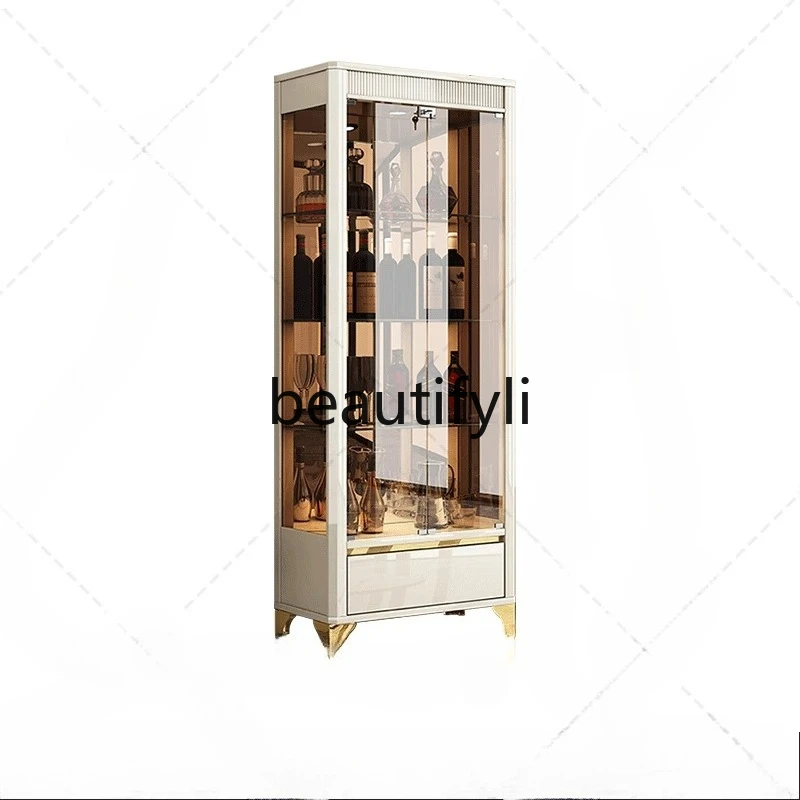 

Wine cabinet, display cabinet against the wall, small figure locker, light luxury