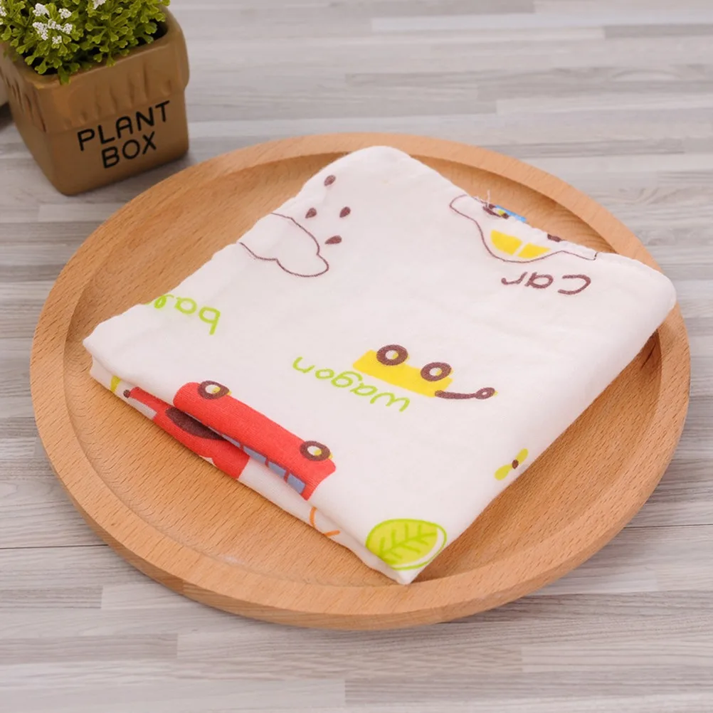 

4 Layers Gauze Baby Feeding Towel Cartoon Printed Soft Breathable Moisture Absorption Eco Friendly Organic Cotton for Delicate