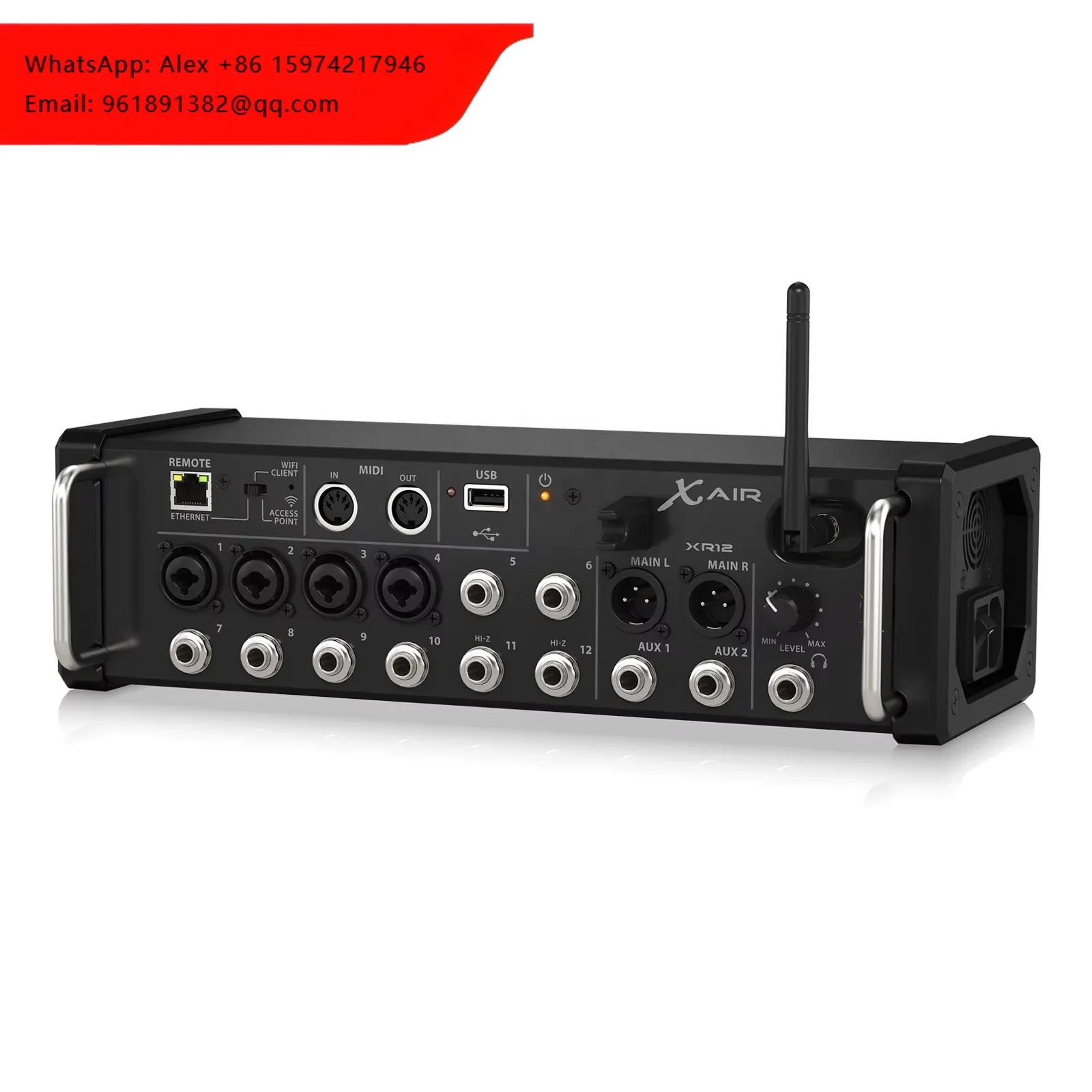 XR12 High Quality Professional 12 Channel XLR Inputs Stereo Output Portable/Rackmount Digital Audio Mixer For IPad Android