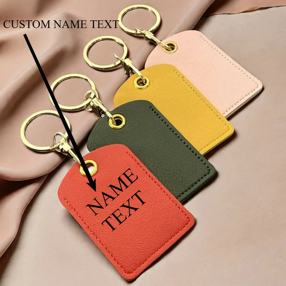 

Personalized Custom Stitch Leather Keychain Phone Car Y2k Women Men Pendant Case Bag Protective Card Key Ring Accessories Gifts
