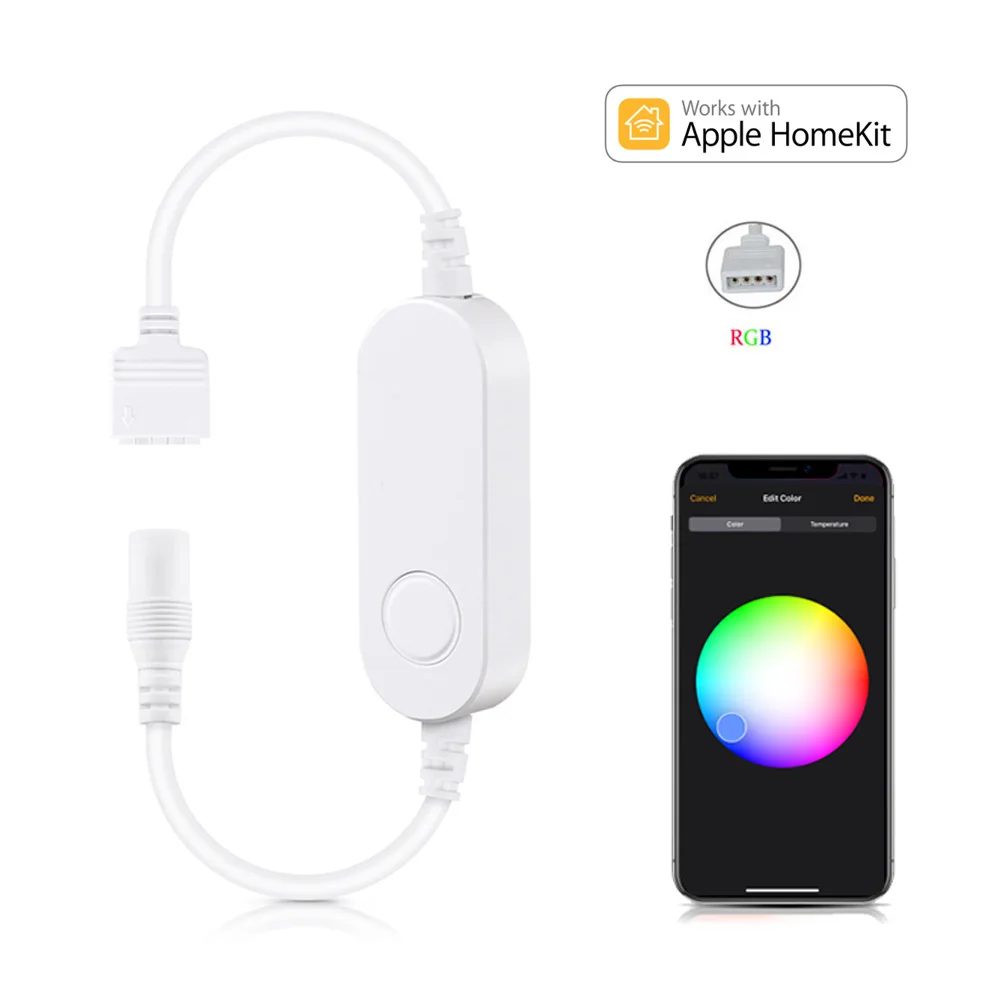 Homekit WiFi RGB Neon LED Strip Light 1m 2m 3m 5m Waterproof Dimmable Flexible Lamp Mini Controller 12V Power Siri Voice Control