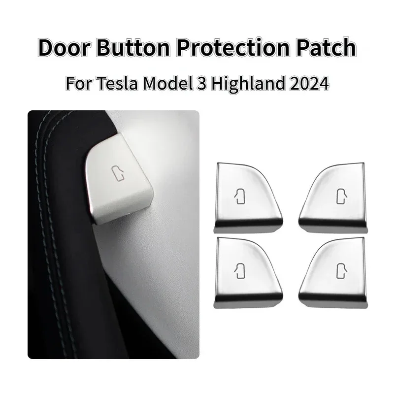 

For Tesla Model 3 Highland Model Y Juniper 2025 Door Button Protection Patch Car Door Opening Button Cover Stickers Accessories