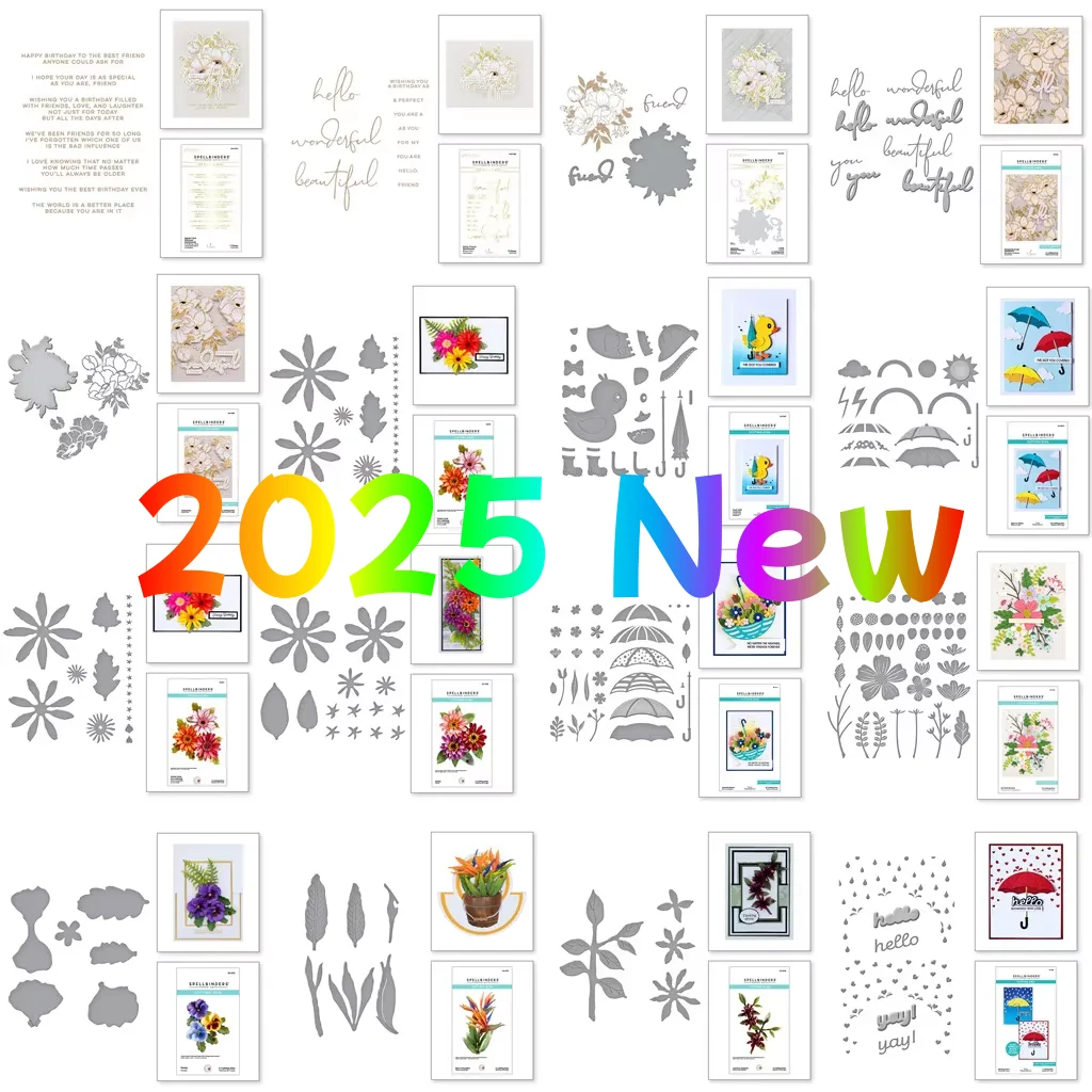 Troqueles de corte de Metal con brillo de lluvia y paraguas de flores, lámina caliente para manualidades, álbum de tarjetas de papel en relieve, suministros de plantillas artesanales