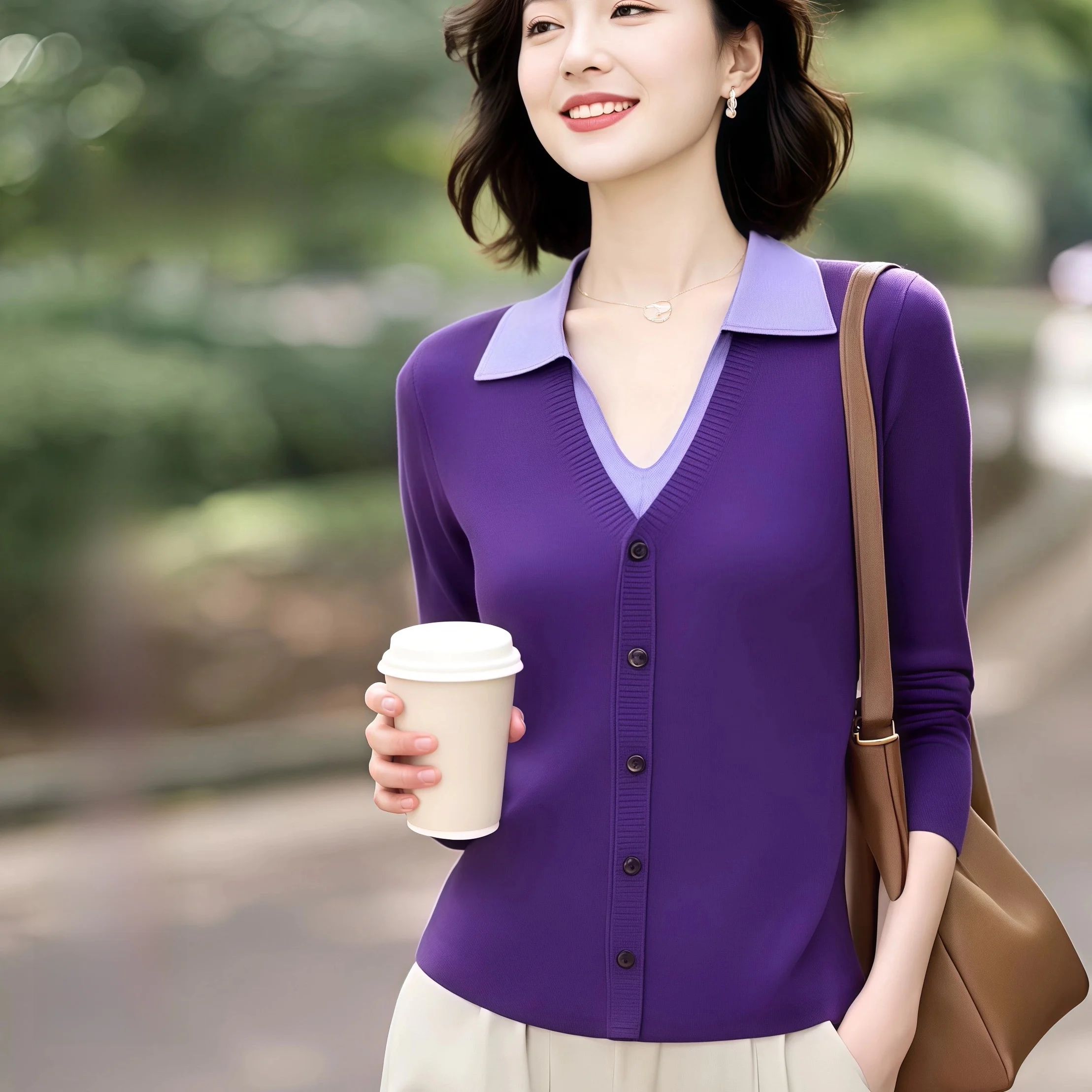 Faionable Knitted Apparels Fake Two-Piece Patchwork Color Blo Top Women's Premium Sweater Autumn Season Woolen 00%