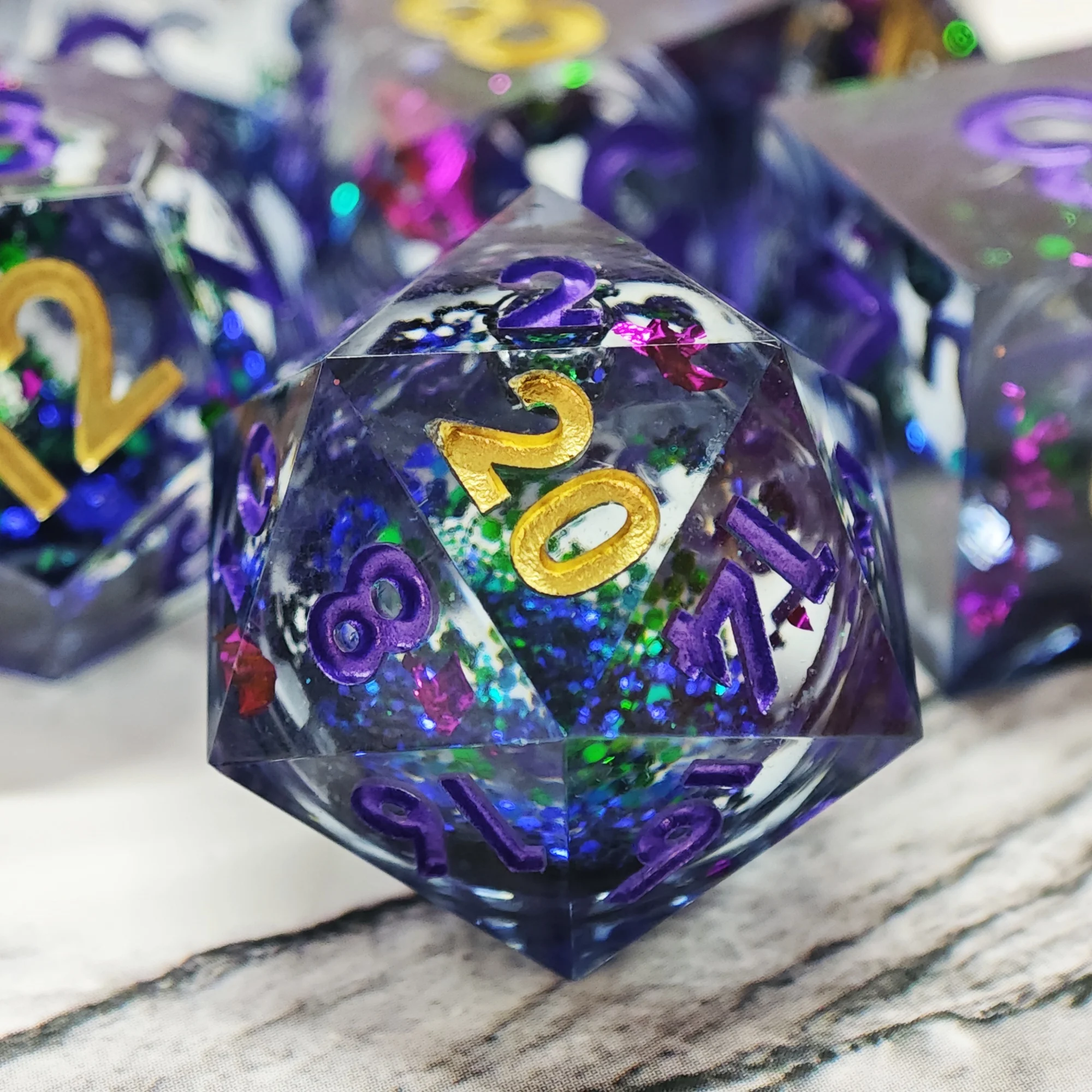 MINI PLANET DND Dice Set 100% Handmade Polyhedral Resin Dice with Sharp Edges For TRPG Board Games Liquid Core Dice Set Factory